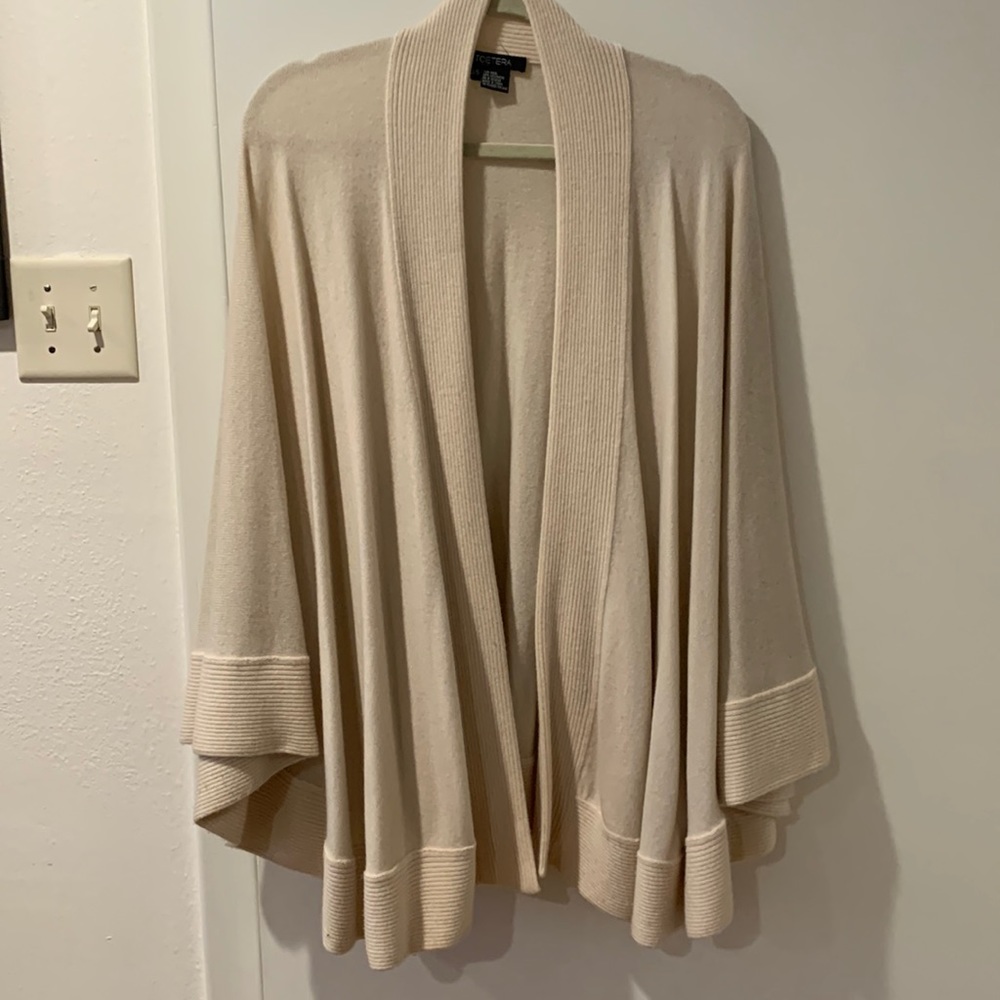 Cream wool and cashmere wrap